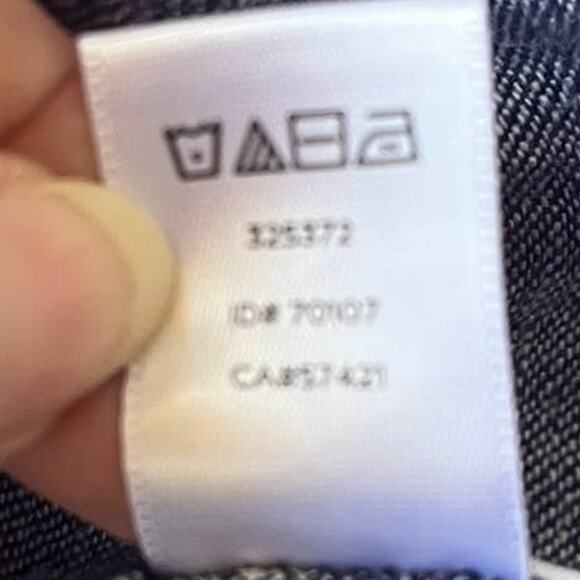 Lou & Grey Linen Blend Chambray Jumper Dress Sz M Coastal Loungecore Minimal - Picture 13 of 14